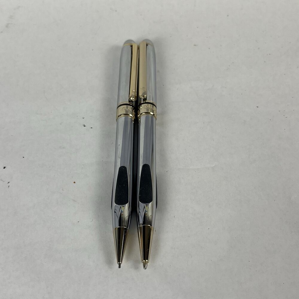Vintage Pierre Cardin Chrome Gold Pen Pencil Set Boxed Bonus PDA Stylus PC Gift - Picture 11 of 16